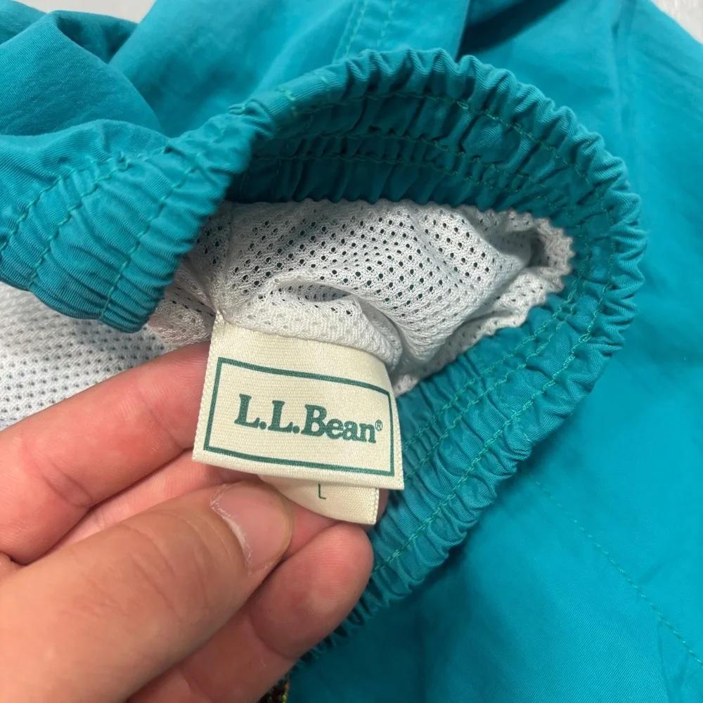 Vintage LL Bean Supplex Nylon Shorts Mens Large Teal Blue 5